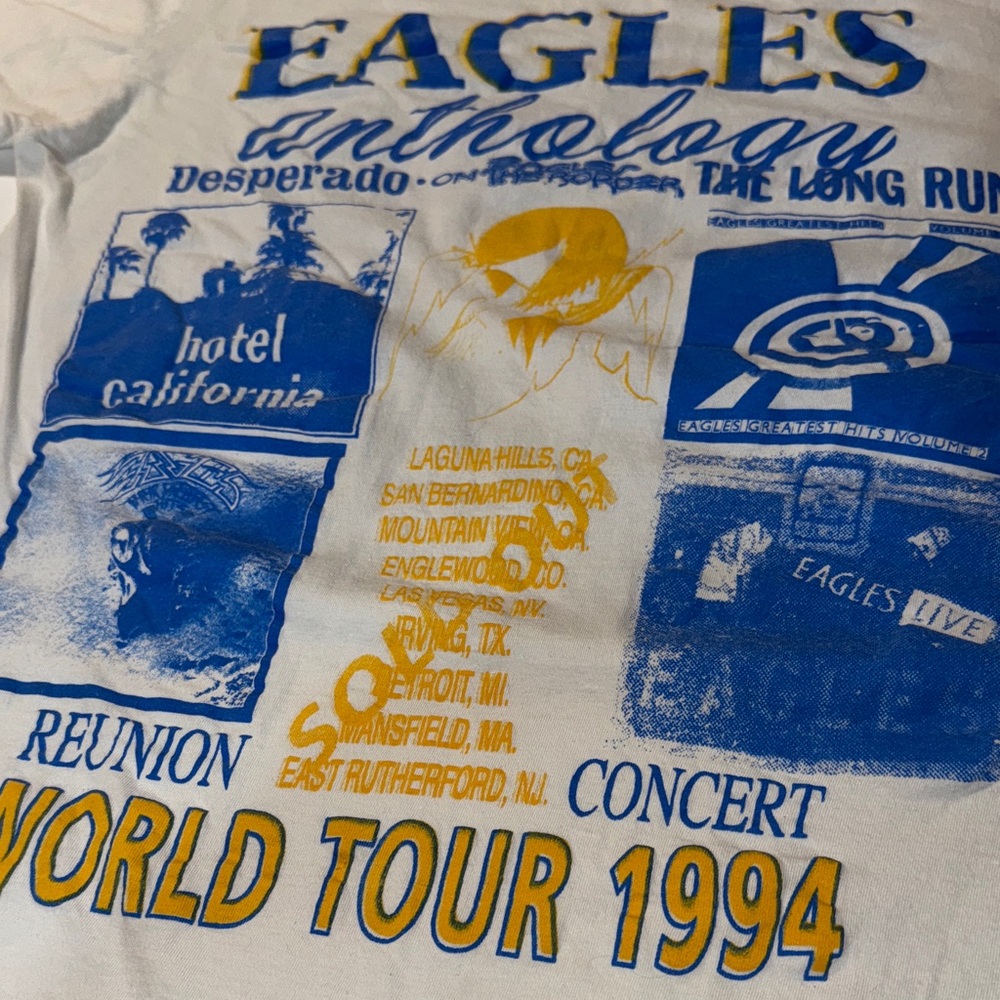 Vintage 1994 Eagles Tour Graphic White T-Shirt‎ - Picture 5 of 5